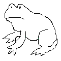 A crudely drawn frog